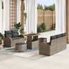 vidaXL Garten-Sofa-Set mit Kissen mit Speicher mit Kissen 8 pcs Grau