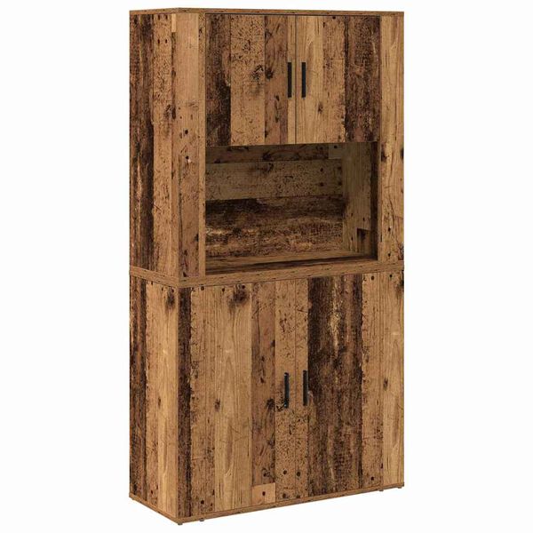 vidaXL Highboard Altholz 80 x 33 x 150 cm Holzwerkstoff