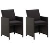 vidaXL Gartenst&uuml;hle mit Kissen 2 Stk. Poly Rattan Schwarz