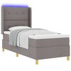 vidaXL Boxspringbett mit Matratze mit LED Taupe 90 x 190 cm Stoff