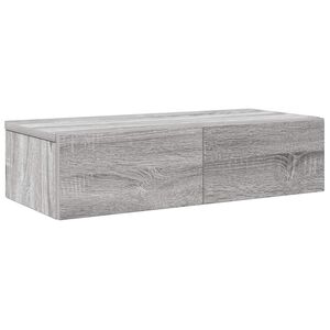 vidaXL Wandregal mit Schubladen Grau Sonoma 60x26,5x15cm Holzwerkstoff