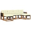 vidaXL Outdoor-Sofagarnitur 6 stk. Natur und Creme