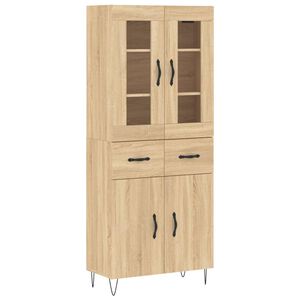 vidaXL Highboard Sonoma-Eiche 69,5x34x180 cm Holzwerkstoff
