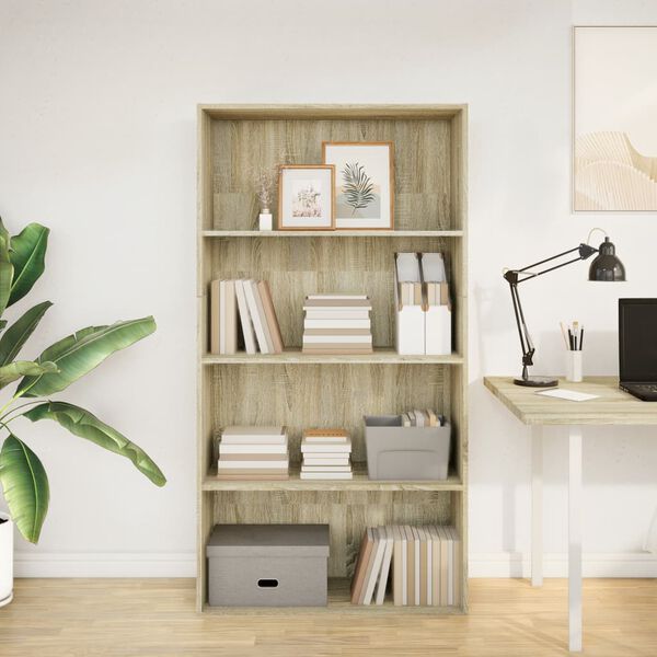 vidaXL Bücherregal Sonoma-Eiche 80x30x152 cm Holzwerkstoff