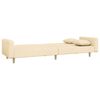 vidaXL Schlafsofa 2-Sitzer mit 2 Kissen Creme Stoff