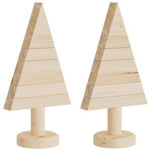 vidaXL Deko-Weihnachtsb&auml;ume 2 Stk. Holz 30 cm Massivholz Kiefer