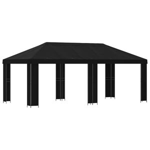vidaXL Gartenpavillon 6 x 3 m Schwarz Polyester und Stahl 190 gsm