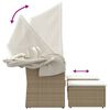 vidaXL Gartensofa 2-Sitzer mit Dach und Hockern Beige Poly Rattan