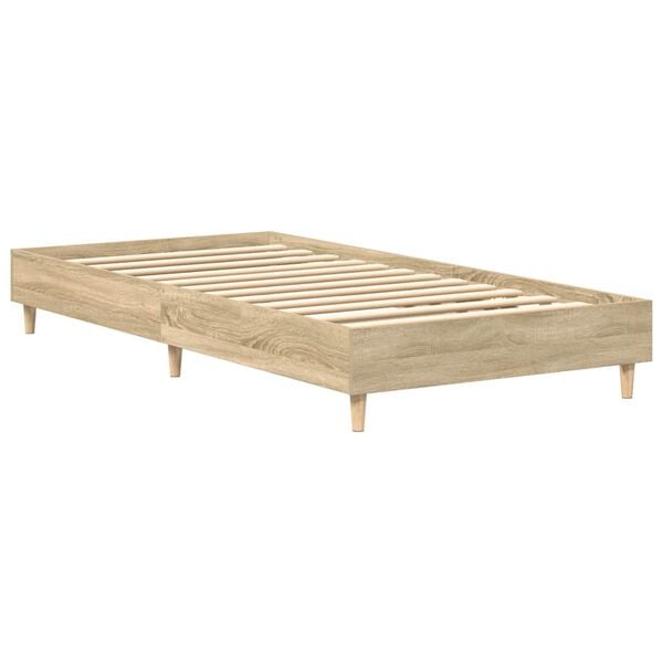 vidaXL Bettgestell ohne Matratze Sonoma-Eiche 90x200 cm Holzwerkstoff