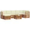 vidaXL Sofagarnituren 8 pcs Natur und Creme Massivholz Akazie