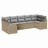 vidaXL Garten-Sofa-Set 7 Stk. Beige und Hellgrau Poly Rattan