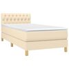 vidaXL Boxspringbett mit Matratze Creme 90x190 cm Stoff