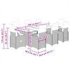vidaXL 9-tlg. Garten-Bistro-Set mit Kissen Beige Poly Rattan