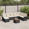 vidaXL Gartensofa-set mit Kissen 9 pcs Schwarz Poly-Rattan