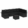 vidaXL Garten-Sofa-Set mit Kissen mit Speicher 9 pcs Beige Poly Rattan