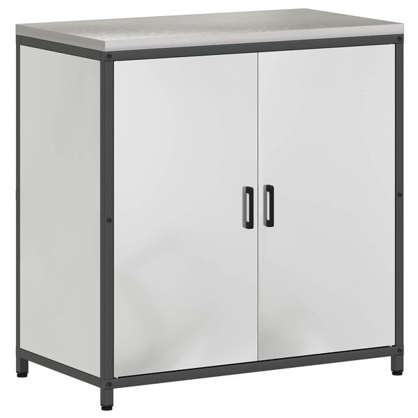 vidaXL K&uuml;chenaufbewahrung mit Regal Silber 60 x 50 x 92 cm Stahl