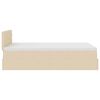 vidaXL Ottoman-Bett mit Matratze Creme 120x200 cm Stoff