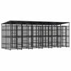 vidaXL Outdoor-Hundezwinger mit Dach Stahl 11,06 m&sup2;