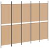 vidaXL 5-Panel Raumteiler Beige 250 x 200 cm Stoff