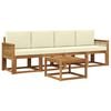 vidaXL Outdoor-Sofagarnitur 5 stk. 4-Sitzer Natur und Creme