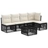 vidaXL Gartensofa-set 6 stk. Schwarz Poly-Rattan