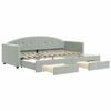 vidaXL Tagesbett Ausziehbar mit Schubladen Hellgrau 80x200 cm Samt