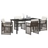 vidaXL Garten Essgruppe 5 pcs Braun Poly-Rattan