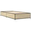 vidaXL Bettgestell Sonoma-Eiche 75x190 cm Holzwerkstoff und Metall