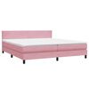 vidaXL Boxspringbett mit Matratze Rosa 180x220 cm Samt