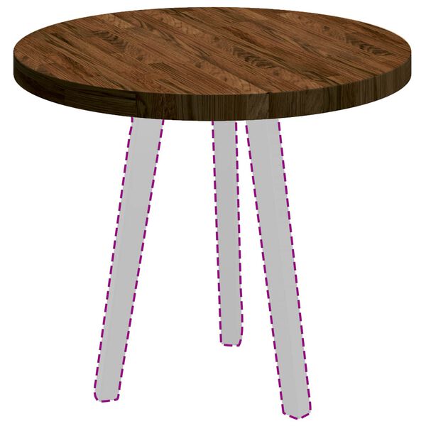 vidaXL Tischplatte Dunkelbraun &Oslash; 60 x 4 cm Massivholz Eiche