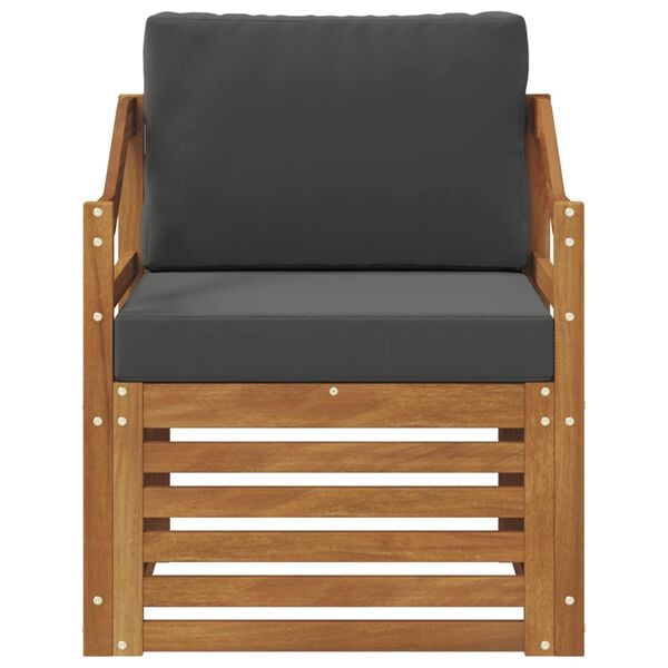 vidaXL Outdoor-Sofagarnitur Massives Akazienholz und Polyester Natur