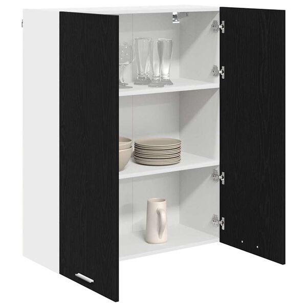 vidaXL H&auml;ngeschrank mit Speicher Schwarz Eichen-Optik 80 x 31 x 100 cm