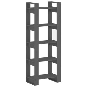vidaXL B&uuml;cherregal/Raumteiler Grau 60x35x160 cm Massivholz