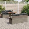 vidaXL Garten-Sofa-Set mit Speicher 7 pcs Grau Poly Rattan