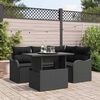 vidaXL Gartensofa-set mit Kissen mit Kissen 5 pcs Schwarz Poly Rattan