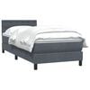 vidaXL Boxspringbett mit Matratze Dunkelgrau 90x210 cm Samt