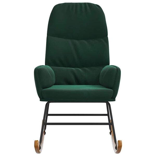 vidaXL Schaukelstuhl Dunkelgr&uuml;n Samt