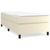 vidaXL Boxspringbett mit Matratze Creme 90x200 cm Kunstleder