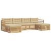 vidaXL Outdoor-Sofagarnitur 6 pcs Wei&szlig; und Beige 325 x 162,5 x 73 cm