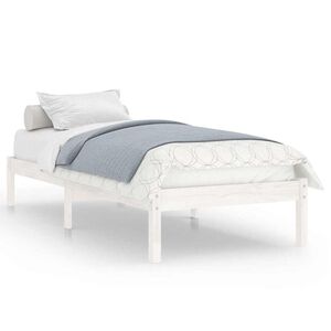 vidaXL Bettgestell ohne Matratze Wei&szlig; Massivholz Klein Einzelbett