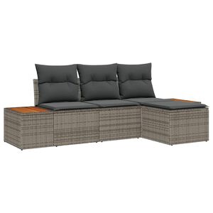 vidaXL Gartensofa-set 4 stk. Grau Poly-Rattan