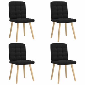 vidaXL Esszimmerst&uuml;hle 4 Stk. Schwarz Stoff