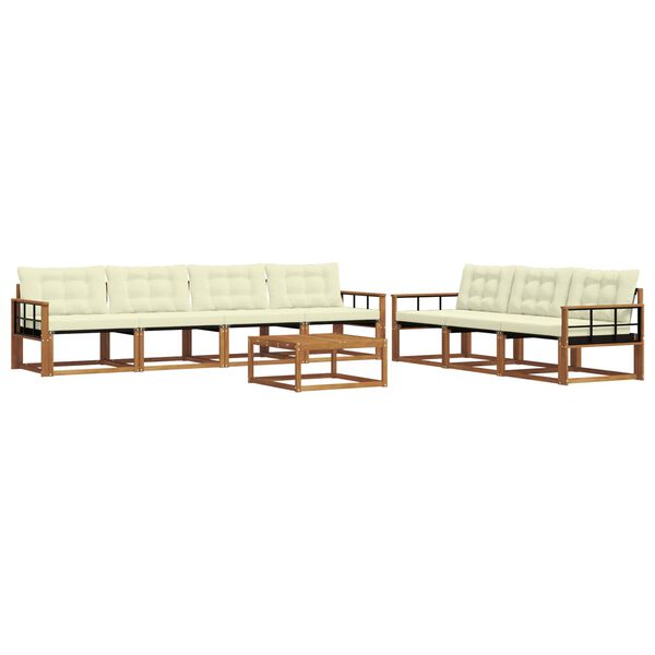 vidaXL Outdoor-Sofagarnitur mit Kissen 8 pcs Natur und Creme