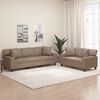 vidaXL 2-tlg. Sofagarnitur mit Kissen Cappuccino-Braun Kunstleder