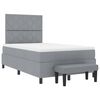vidaXL Boxspringbett mit Matratze Hellgrau 120 x 200 cm Stoff