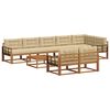 vidaXL Outdoor-Sofagarnitur mit Kissen 9 pcs Natur und Beige