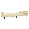 vidaXL Schlafsofa 2-Sitzer mit 2 Kissen Creme Stoff