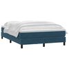 vidaXL Boxspringbett mit Matratze Dunkelblau 160x210 cm Samt