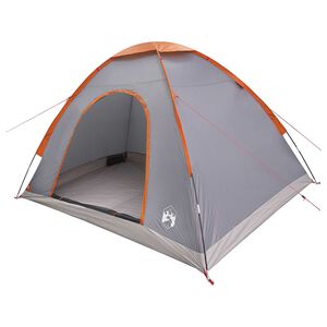 vidaXL Campingzelt 4 Personen Grau und Orange