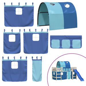 vidaXL Vorh&auml;nge f&uuml;r Hochbett mit Tunnel Blau Polyester